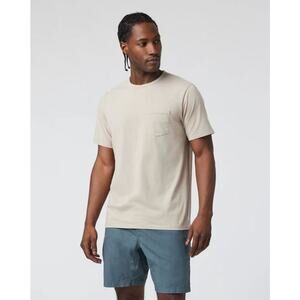 Vuori Lightweight Athletic Fit Short Sleeve Feather Pocket Tee Toast Mens XXL